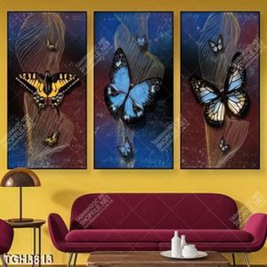 Tranh ghép 3 tấm cánh bướm in treo tường đẹp