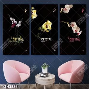 Tranh ghép 3 tấm hoa địa lan