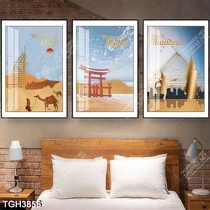 Tranh ghép 3 tấm những công trình nổi tiếng