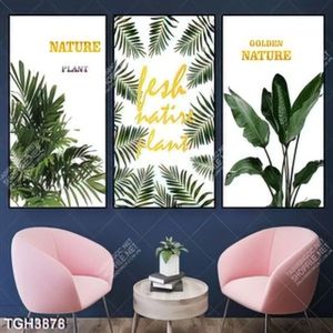 Tranh ghép 3 tấm cây dừa cảnh