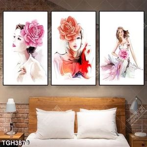 Tranh ghép 3 tấm thiếu nữ