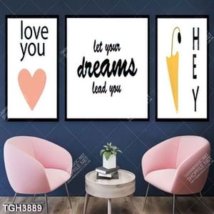 Tranh ghép 3 tấm chữ đẹp