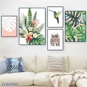 Tranh ghép 5 tấm cây và lá