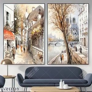 Tranh ghép 2 tấm góc phố nhỏ