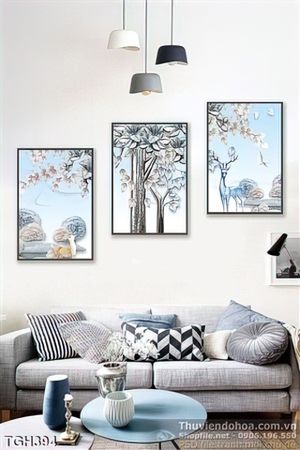 Tranh ghép cái cây và con nai đẹp 3d