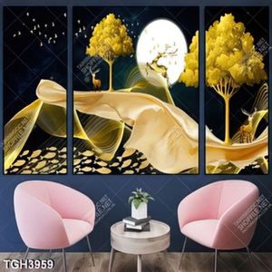 Tranh ghép hươuvà cây gold