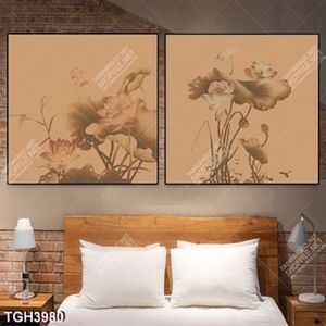 Tranh ghép 2 tấm hoa Sen