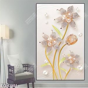 Tranh ghép lụa hoa đá quý
