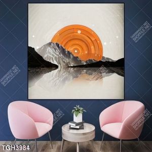 Tranh ghép mặt trời sau núi