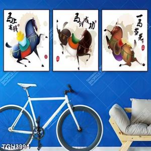 Tranh ghép 3 tấm chú ngựa