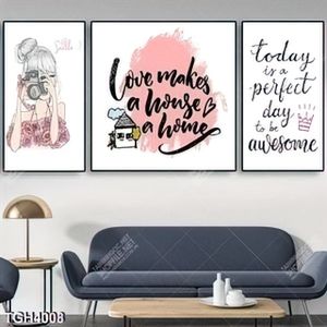 Tranh ghép 3 tấm thiếu nữ
