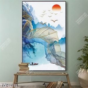 Tranh ghép chim và măt trời