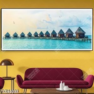 Tranh ghép khu nghỉ dưỡng trên biển