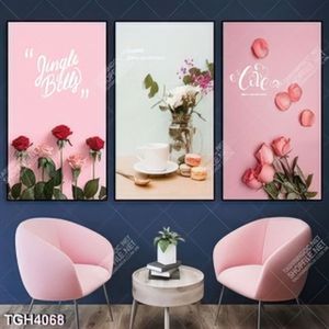 Tranh ghép 3 tấm hoa hồng
