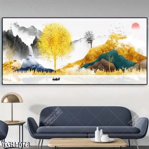 Tranh ghép núi và cây vàng