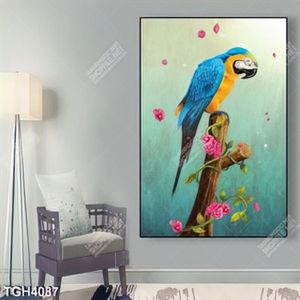 Tranh sơn dầu chú vẹt