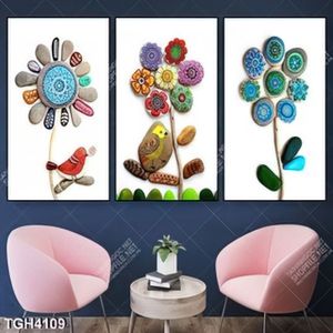 Tranh ghép 3 tấm ghép sỏi