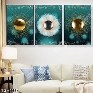 Tranh ghép 3 tấm hoa văn tròn