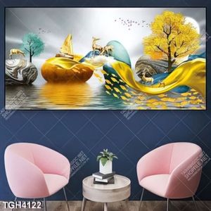 Tranh ghép huơu trên biển