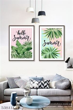 Tranh ghép lá chuối xanh