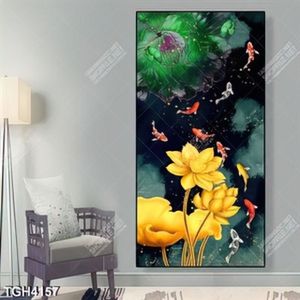 Tranh khổ dọc hoa Sen cá chép
