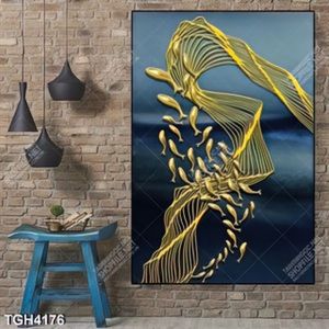 Tranh đàn cá sóng gold