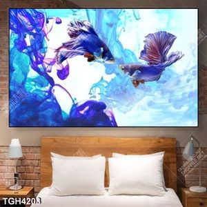 Tranh sơn dầu cá beta nghệ thuật