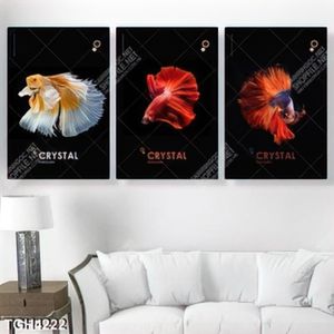 Tranh ghép 3 tấm cá beta