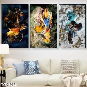 Tranh ghép 3 tấm cá nghệ thuật