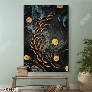 Tranh đàn cá vàng và lá Sen
