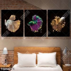 Tranh ghép 3 tấm cá beta đẹp