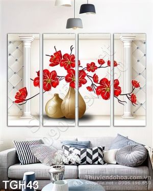 Tranh ghép hoa trang trí Tết