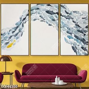 Tranh ghép sơn dầu đàn cá