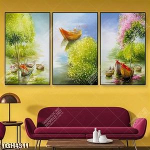 Tranh ghép 3 tấm sơn dầu đẹp