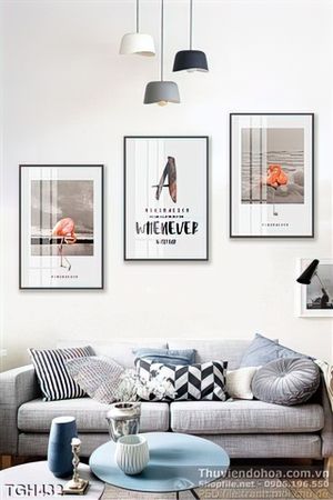 Tranh ghép hồng hạc trên bãi biển in uv
