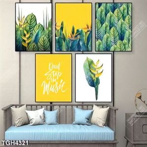 Tranh ghép 5 tấm lá nghệ thuật