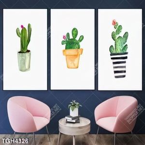 Tranh ghép 3 tấm cây xương rồng