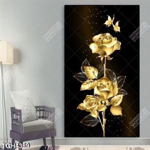 Tranh khổ dọc hoa hồng gold