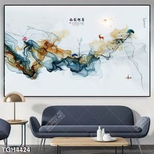 Tranh ghép sóng và hươu in kính đẹp