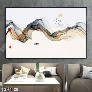 Tranh ghép sóng và thuyền