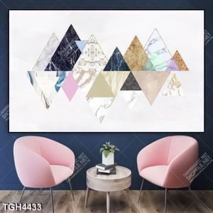 Tranh ghép hình tam giác nền vân đá