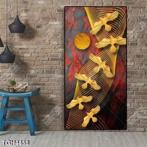 Tranh ghép chim gold và mặt trăng