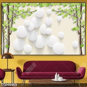 Tranh ghép 3d cây nền hình tròn