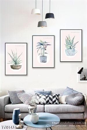 Tranh ghép chậu cây trang trí