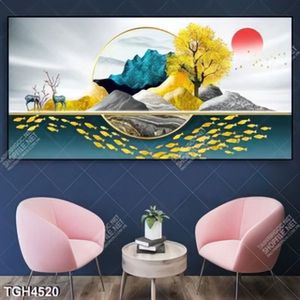 Tranh ghép đàn cá và hươu