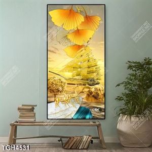 Tranh thuyền và hươu khổ dọc