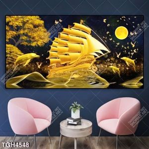 Tranh ghép tài lộc thuận buồm xuôi gió