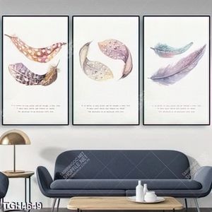 Tranh ghép lông vũ 3 tấm