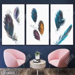 Tranh ghép 3 tấm lông vũ