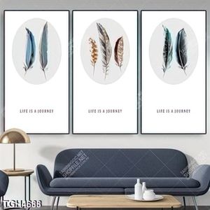 Tranh ghép 3 tấm lông vũ nghệ thuật